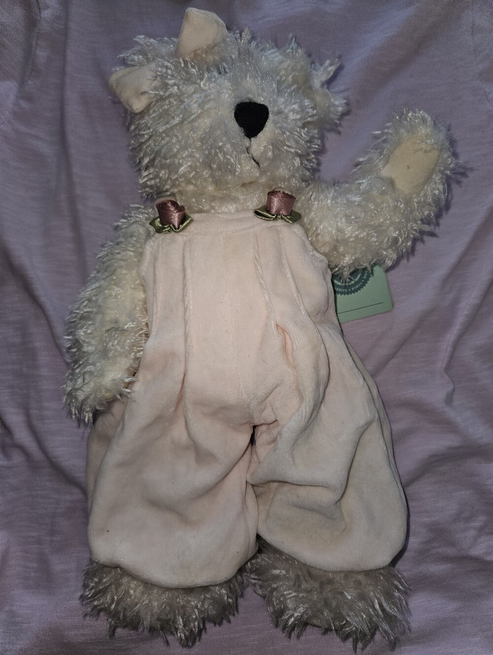 Vintage 1998 Boyds Bears J.B. Bean Winifred Witebred 14" Plush Bear Romper & Tag